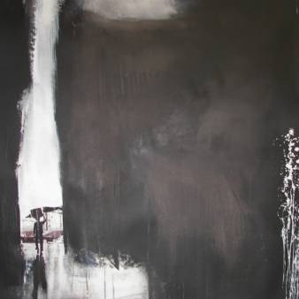 Transito 100x100cm Mixed media on canvas