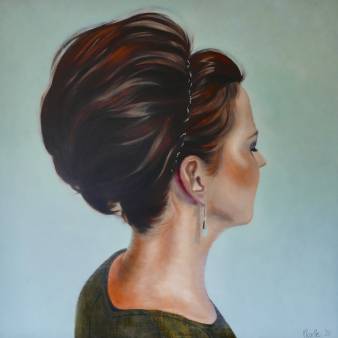 'Aqua' 100 x 100 cm olieverf op linnen
