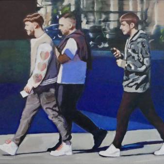 'City trip' 30 x 40 cm olieverf op linnen