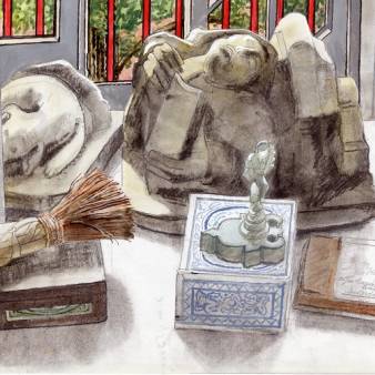 De Jan Steenzolder: Honderd jaar, 2025, gouache, pastel, krijt, houtskool. 31 x 49 cm.
