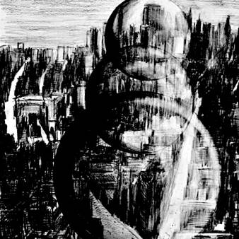 "Spacex" (serie 250X) 50X65cm potloodtekening 2007