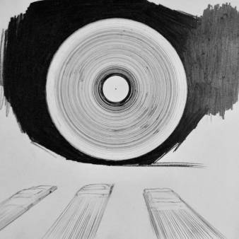 "Spacex-2004 (250X) 50X65cm potlood/pentekening