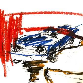 The Road-serie97, A4 inkt/pastel tekening