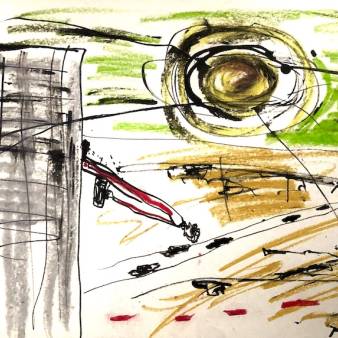 The Road-serie, A4 inkt/pastelkrijt tekening