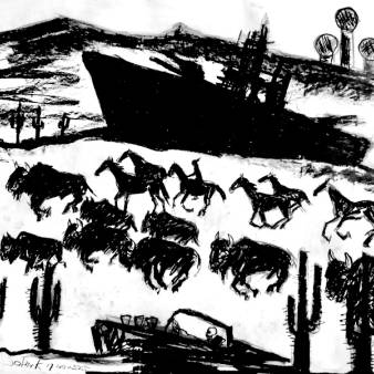 The Road 2025, 116X160Cm, conté/papier