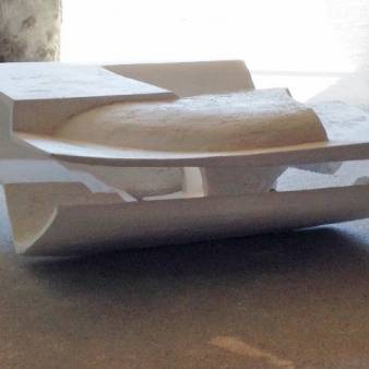 Waterpaviljoen,2-delig,  ontwerp in hoge-sterkte beton