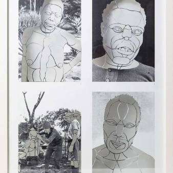 (Detail van Beeldkant van) de Ander / hout, glas, papier / 823x250x72cm / 2008-2011 / foto Andrei Tchernikov