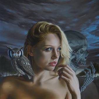 False Memory, 21,5x20cm, oil on aluminium