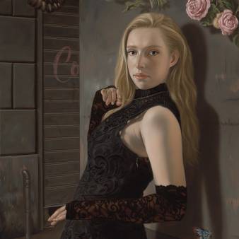 The Coffee Trader's Dilemma, 45x35cm, oil on aluminium