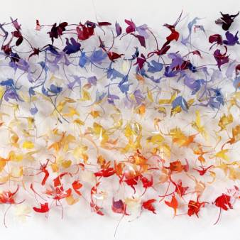 Maurice Christo van Meijel: Muurbloemen (olieverf op kunststof met draad)