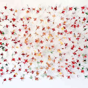 Maurice Christo van Meijel: Papierstructuur (olieverf op papier en draad)