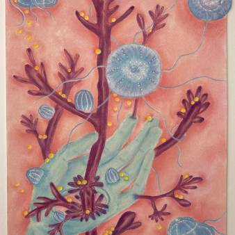 Caressing Hope, Pastel on paper, 50x35cm