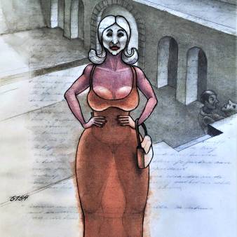 soms speelt ze de hoer als Madonna uit Roermond