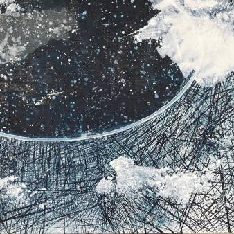 being aware of being awareness, zelfgemaakte eitempera op paneel, 2023