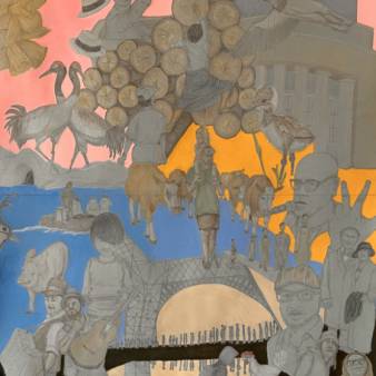 2024, Onse upon a time Z/D 2/3 mrt 2024, Tekening 60x85 cm