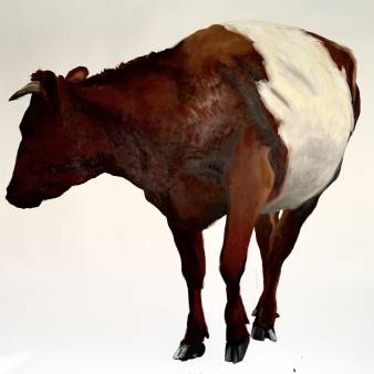 Red and white, olieverf op papier 130x150cm, 2025