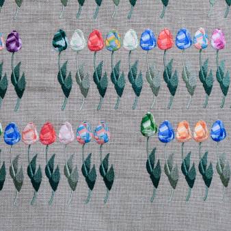 WE ARE - walltapestry -encoded text in tulips- Herman Hesse