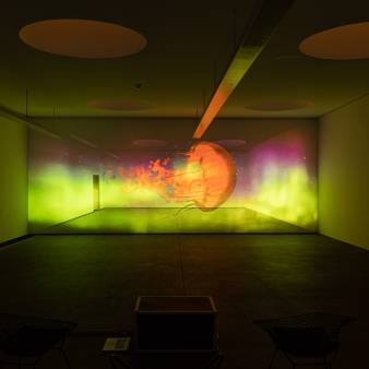 The Cube - audio visual installation, | together with A.Božić, 2022, photo © H.Krückeberg