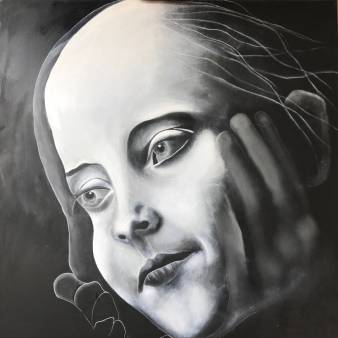 Claire de la Lune: chiaroscuro oil paint in blacks and whites