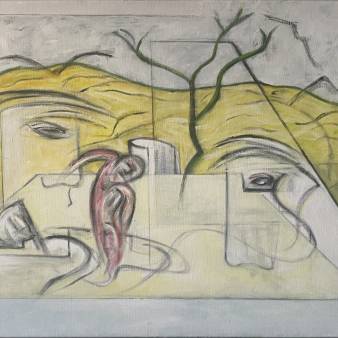 WATCHING A STRUGGLE  acryl op doek, 2025